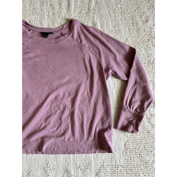 Banana Republic Slub Crew Neck Top Raglan Sleeve Pink Purple Pre-owned - Picture 3 of 8